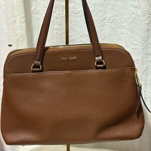 Calvin Klein Tan Leather Satchel